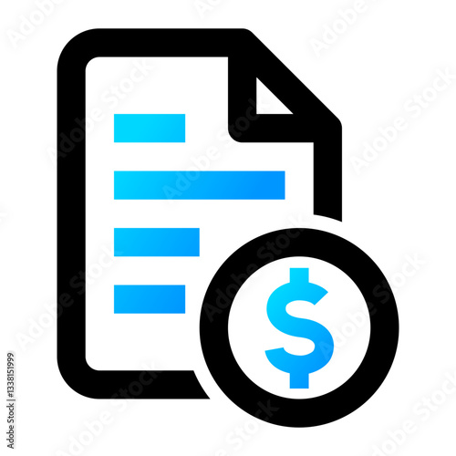 Invoice Icon. Invoice, Bill, Payment, Receipt, Transaction, Amount, Order, Record. Vector Icon Illustration