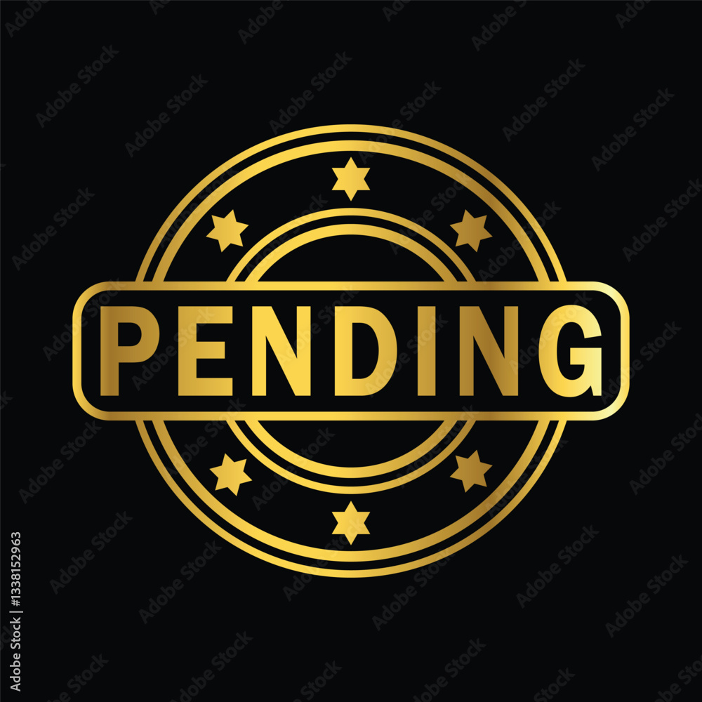 gold color pending rubber stamp, icon, flat, design, vector, illustrations, education, style, trendy, collections gold color pending rubber stamp, icon, flat, design, vector, illustrations, education, style, trendy, collections