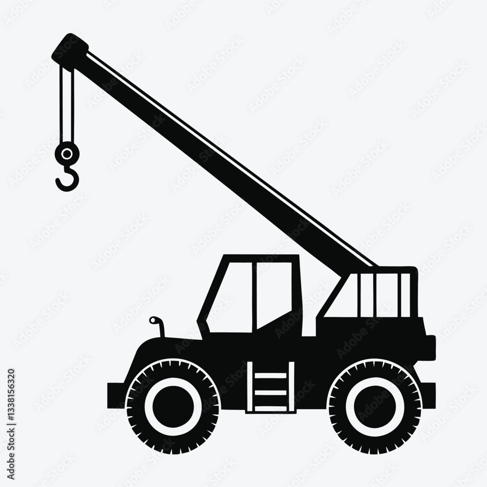 Naklejka premium Minimalist Mobile Crane Silhouette Design