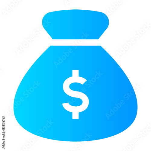 Money Bag. Money Bag, Wealth, Savings, Cash, Currency, Profit, Investment, Income. Vector Icon Illustration