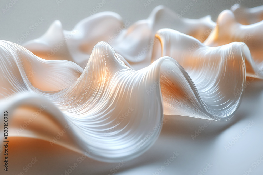 Hyper-elastic synthetic ribbons forming surreal fluid structures Hyper-elastic synthetic ribbons forming surreal fluid structures