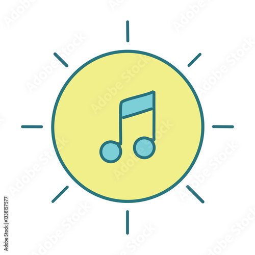 Music note icon vector illustration for musical app design and creative projects symbol for sound design