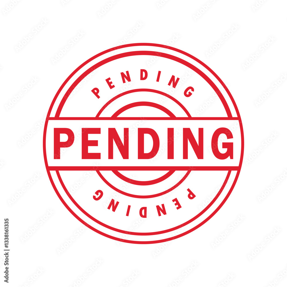 red pending rubber stamp, icon, flat, design, vector, illustrations, education, style, trendy, collections