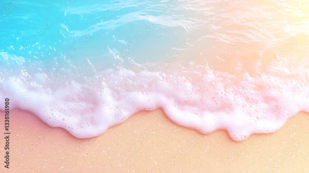Fototapeta premium Abstract ocean wave texture beach photography serene environment close-up view