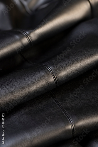 synthetic black leather fabric for the manufacture of clothing