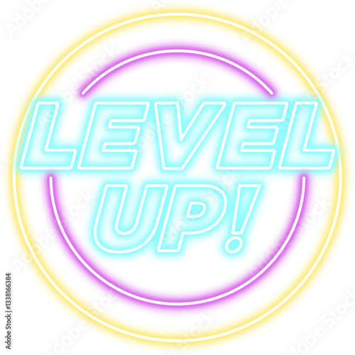 Level Up Neon Sign Icon