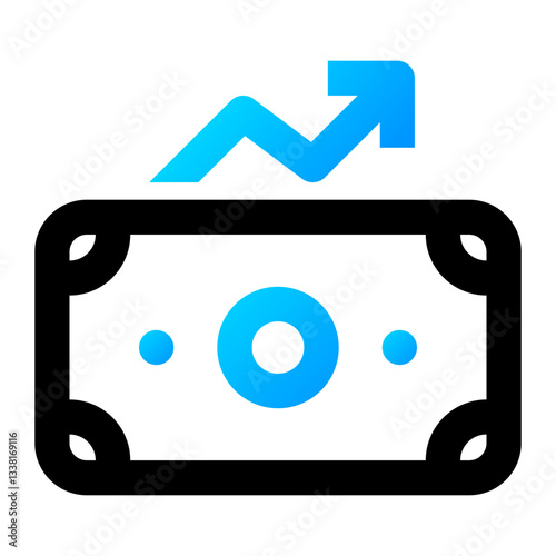 Profit Icon. Profit, Gain, Revenue, Earnings, Growth, Investment, Return, Income. Vector Icon Illustration