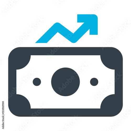 Profit Icon. Profit, Gain, Revenue, Earnings, Growth, Investment, Return, Income. Vector Icon Illustration