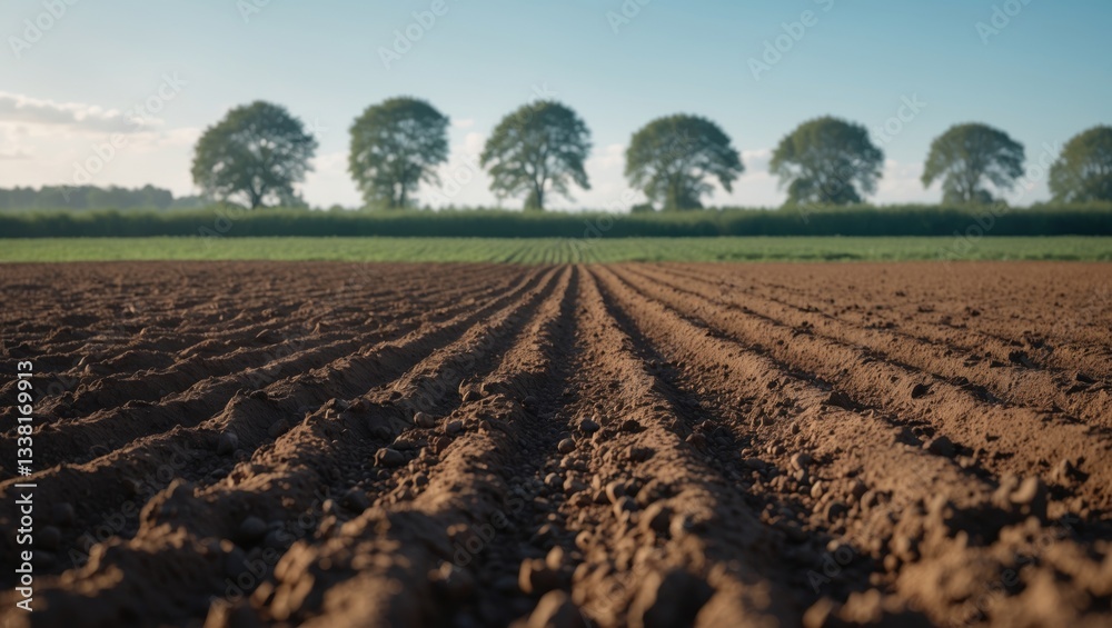 A field that has been plowed and harrowed. A field that has been plowed and harrowed.