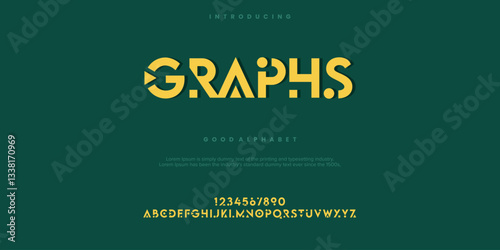 GRAPHS Modern abstract digital alphabet font. Minimal technology typography, Creative urban sport fashion futuristic font and with numbers. vector illustration