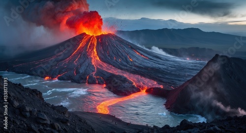 A minor volcanic eruption in March. The eruption took place only around 30 km away.