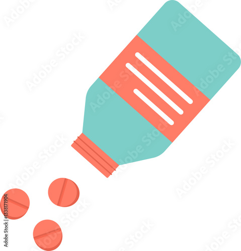 Illustration of Prescription Bottle Dropping Pills