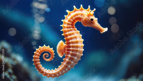A specimen of the longsnout seahorse, also known as the slender seahorse. photo