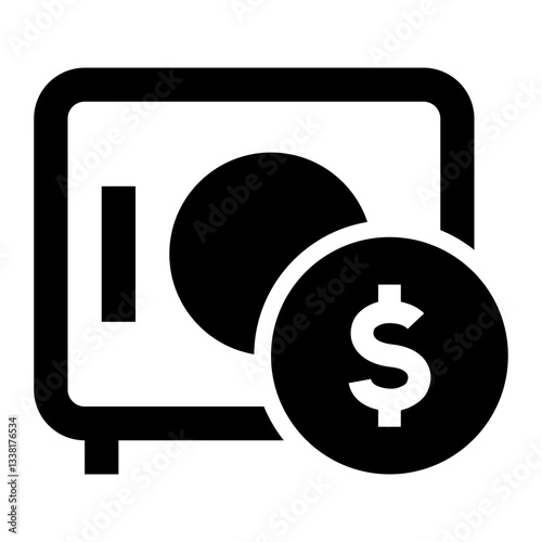 Safe Box Icon. Safe Box, Security, Lock, Protection, Storage, Assets, Deposit, Secure. Vector Icon Illustration