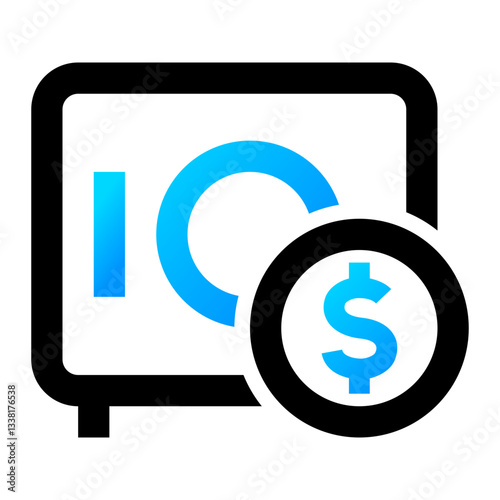 Safe Box Icon. Safe Box, Security, Lock, Protection, Storage, Assets, Deposit, Secure. Vector Icon Illustration