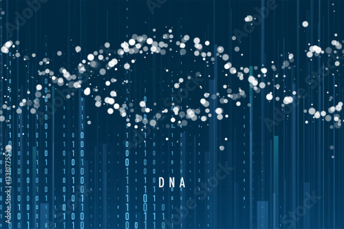 Big genomic data visualization. DNA test, genom map. Graphic concept for your design