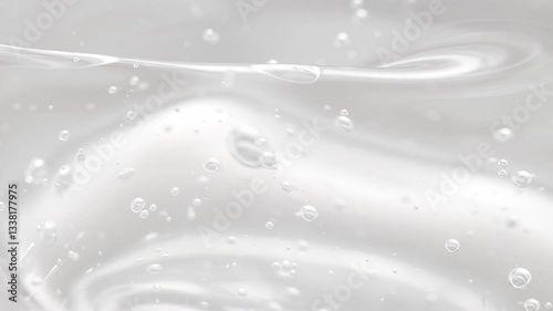 Thick skin serum, aloe vera gel close-up. Texture of cosmetic liquid product.