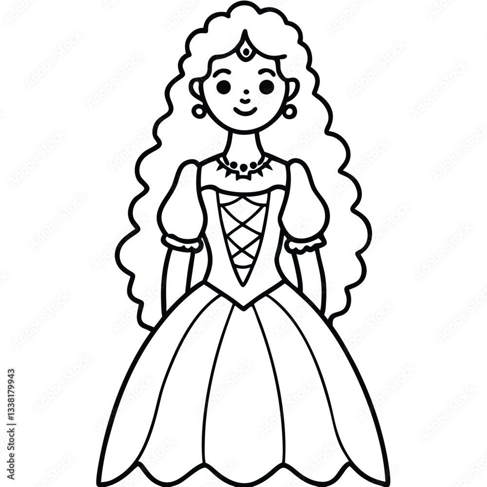 Enchanting Fairy Tale Princess Wearing a Majestic Dress Enchanting Fairy Tale Princess Wearing a Majestic Dress