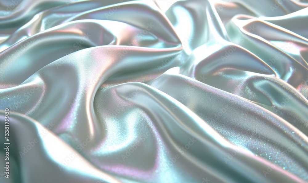 Obraz premium Iridescent silk fabric draped background for luxury design