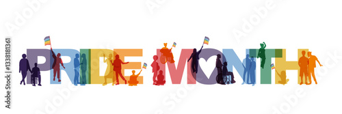 Pride Month banner. Modern colorful design.
