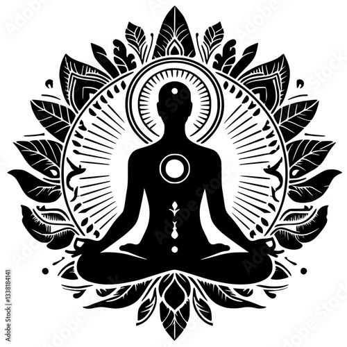 Silhouette illustration of meditation
