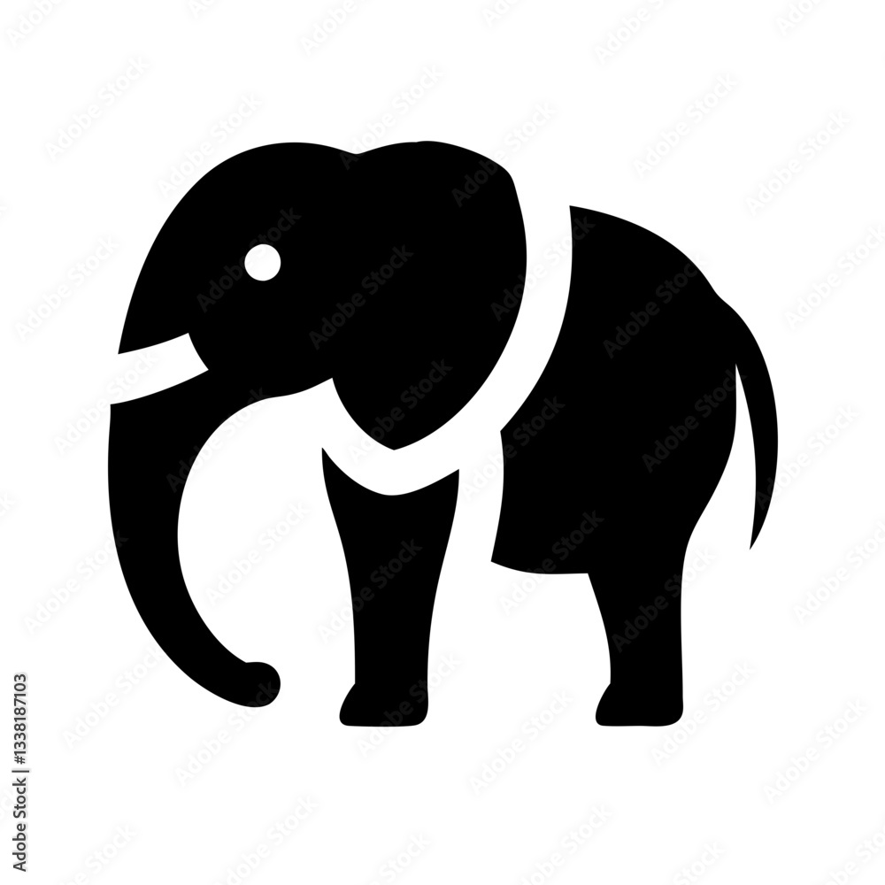 Fototapeta premium Basic elephant face vector with minimal details, suitable for logos and mascots.