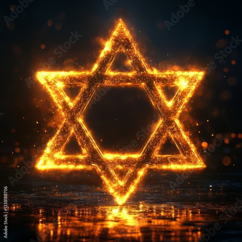 Fiery Star of David Symbol
