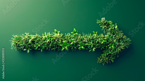 Obraz na płótnie Arrow Covered with Green Plants. Environmental Concept, Eco-friendly Symbol, Sustainability Concept. w salonie