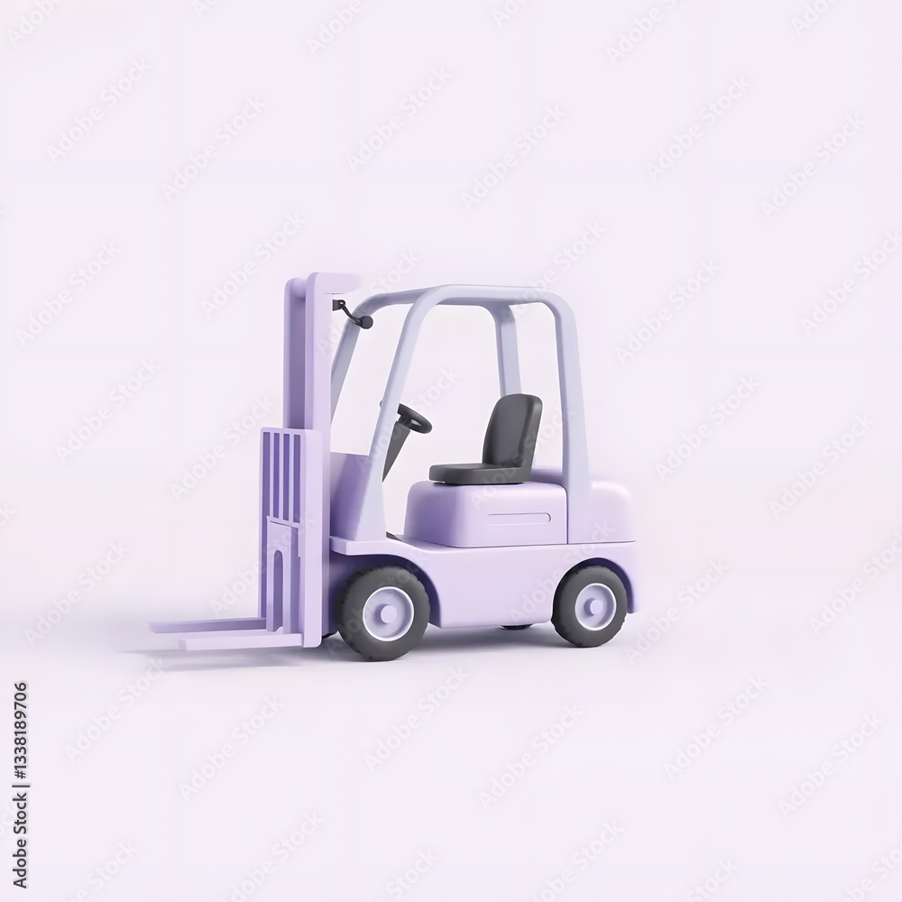 3D Render of cute Lavender Forklift Fun 3D Render of cute Lavender Forklift Fun
