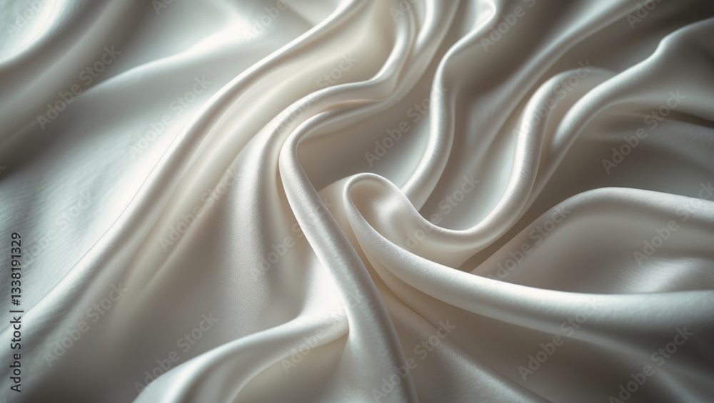 Obraz premium Smooth elegant white silk or satin luxury fabric texture can serve as a background. Luxurious design for background.