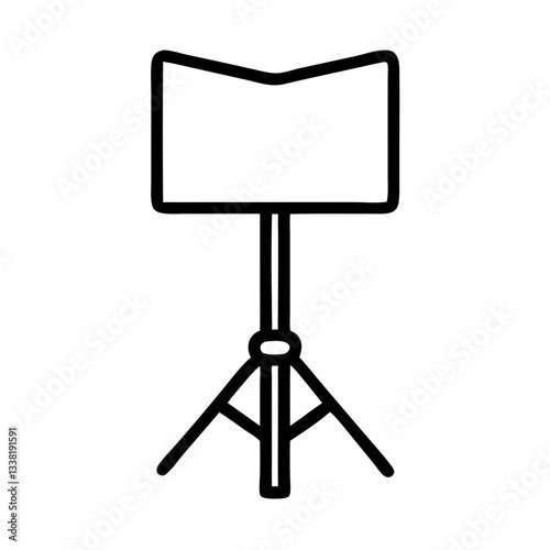 Music stand icon on transparent background for musical instruments concept