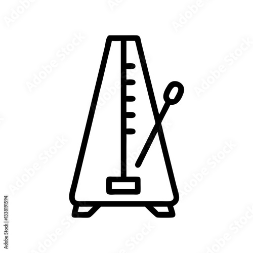 Metronome icon on transparent background for musical instruments concept
