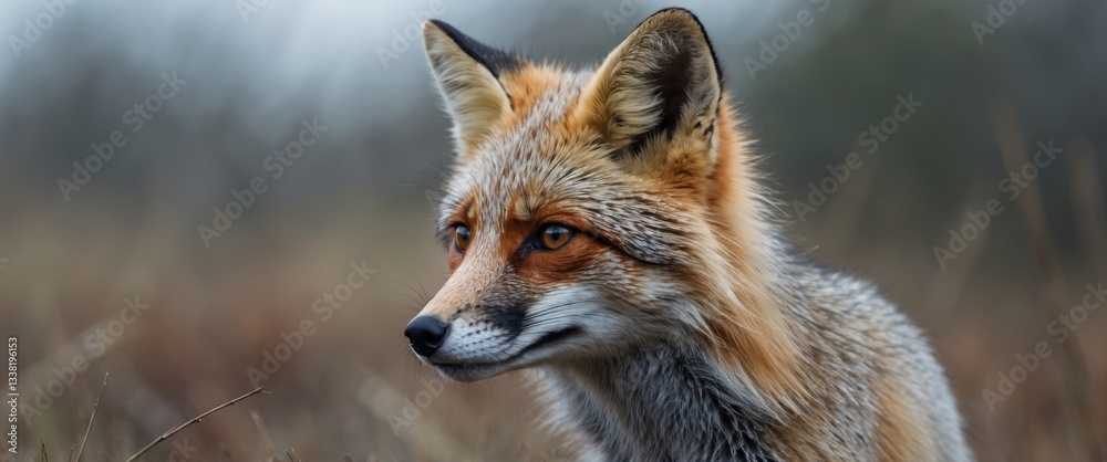 Fototapeta premium Silver Fox - Silver variant of Red Fox Cubs