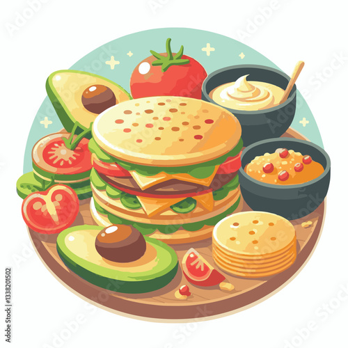 food, arepa, breakfast, colombia, bread, corn, lunch, traditional, typical, latin, dinner, homemade, meal, delicious, snack, cuisine, cheese, grilled, chicken, isolated, meat, culture, tradition, maiz