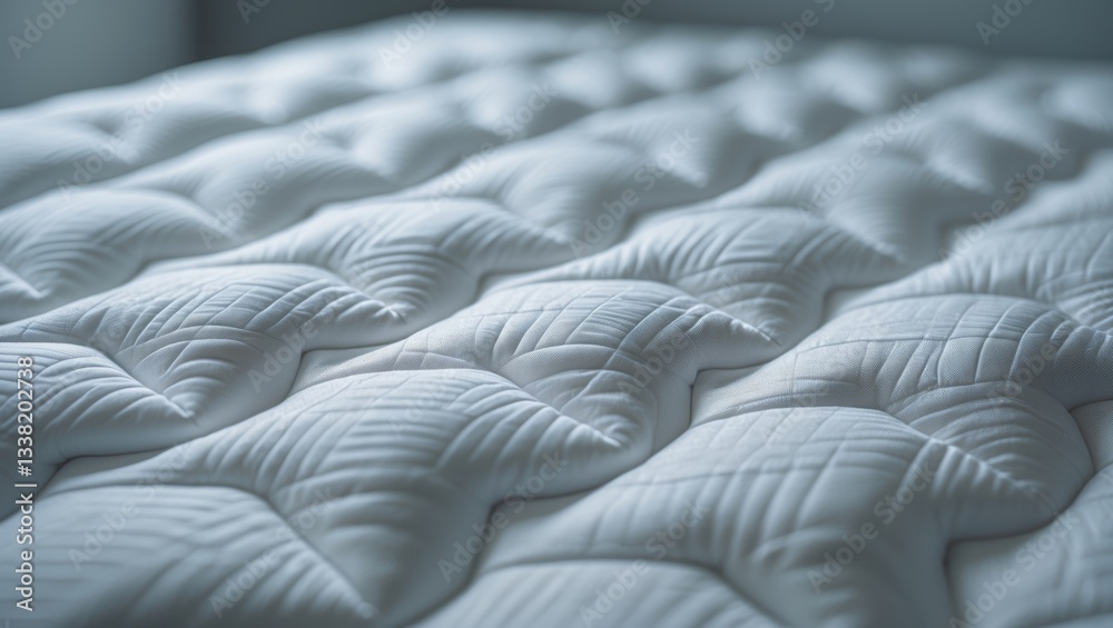 Naklejka premium Close-up view of white bedding mattress pattern background.