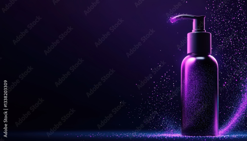 Cyber-inspired AI-driven serum bottle, glowing biometric skin analysis data floating in soft neon blue, futuristic and cutting-edge skincare technology refinement Cyber-inspired AI-driven serum bottle, glowing biometric skin analysis data floating in soft neon blue, futuristic and cutting-edge skincare technology refinement