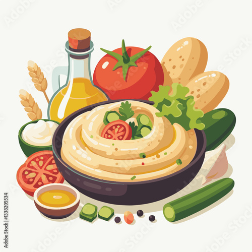 food, eggplant, cuisine, arabic, traditional, appetizer, vegetarian, dip, hummus, babaganoush, turkish, lebanese, vegetable, mediterranean, ganoush, parsley, healthy, snack, arabian, greek, baba, back