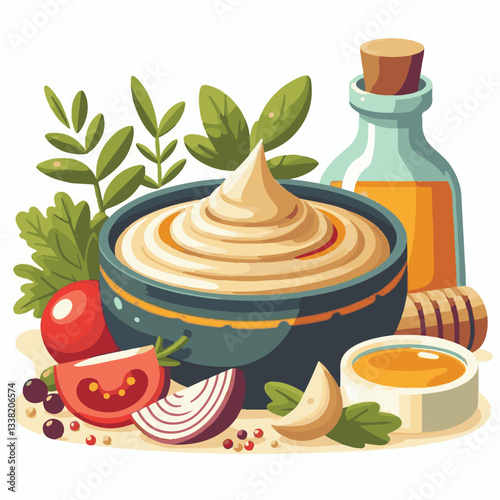 food, eggplant, cuisine, arabic, traditional, appetizer, vegetarian, dip, hummus, babaganoush, turkish, lebanese, vegetable, mediterranean, ganoush, parsley, healthy, snack, arabian, greek, baba, back