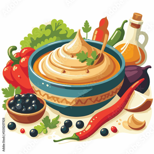 food, eggplant, cuisine, arabic, traditional, appetizer, vegetarian, dip, hummus, babaganoush, turkish, lebanese, vegetable, mediterranean, ganoush, parsley, healthy, snack, arabian, greek, baba, back