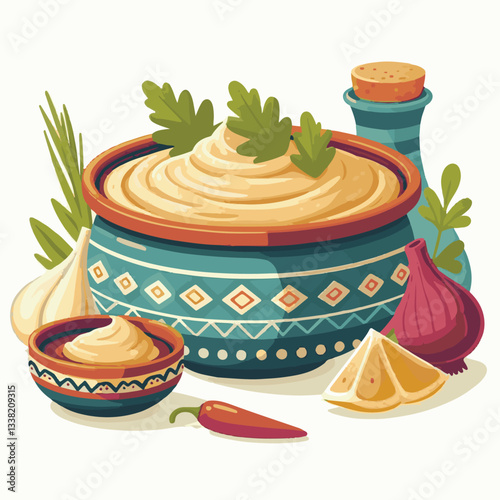 food, eggplant, cuisine, arabic, traditional, appetizer, vegetarian, dip, hummus, babaganoush, turkish, lebanese, vegetable, mediterranean, ganoush, parsley, healthy, snack, arabian, greek, baba, back