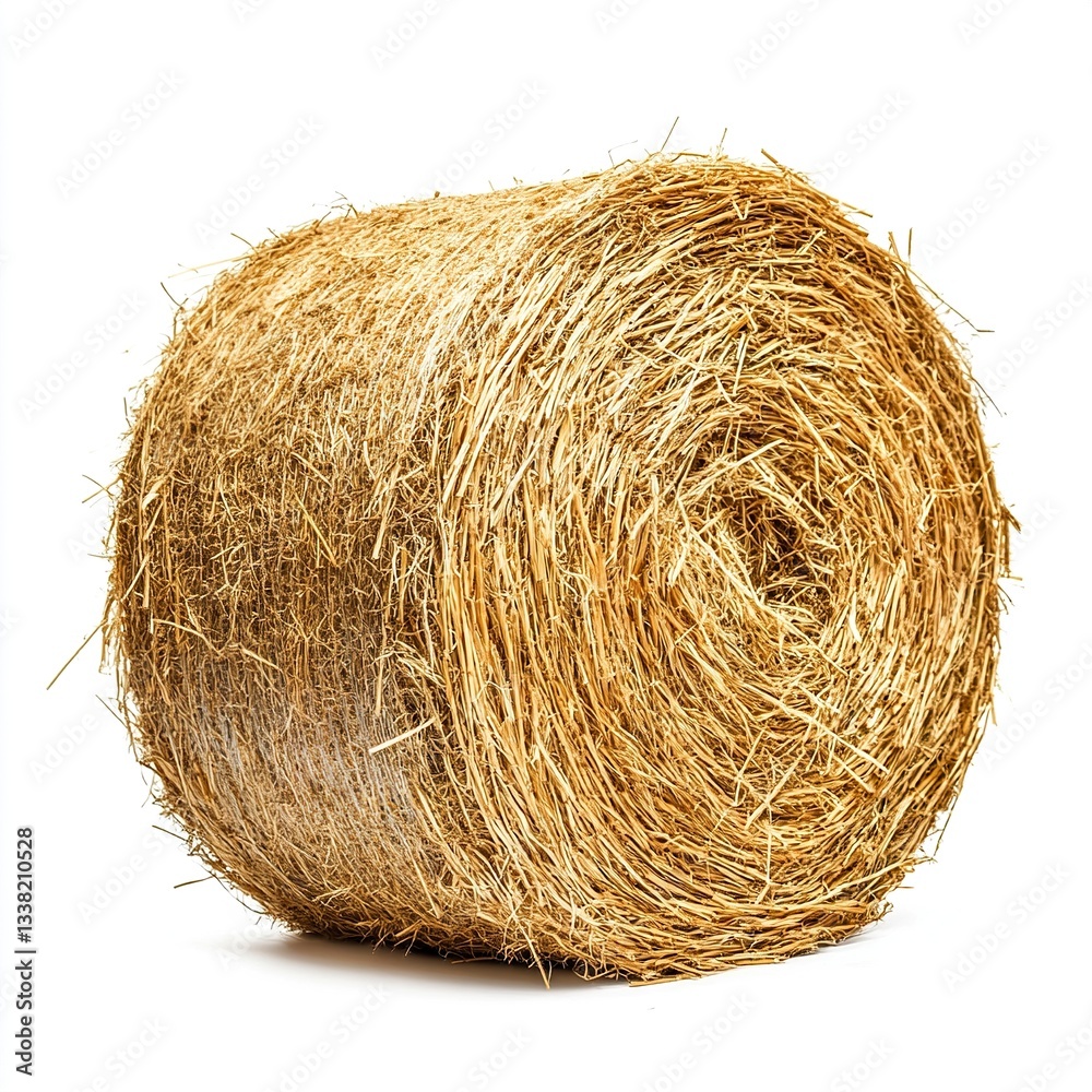 Dry hay bale isolated on white background Dry hay bale isolated on white background