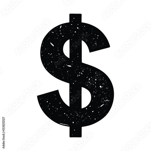A solitary golden dollar symbol, a valuable currency sign, gleams against a stark white backdrop