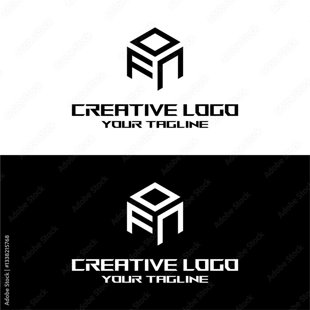 Naklejka premium creative letter logo fn design vector