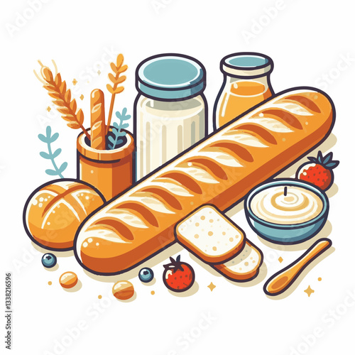 baguette, food, bread, bakery, breakfast, bun, meal, fresh, french, pastry, loaf, healthy, wheat, tasty, crust, flour, nutrition, bake, isolated, brown, background, traditional, delicious, organic, na