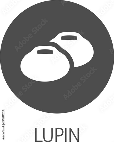 A lupin bean legume food icon concept. Possibly an icon for the mustard allergen or allergy.
