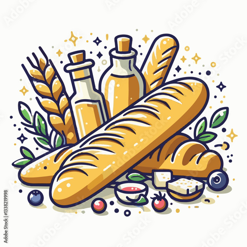 baguette, food, bread, bakery, breakfast, bun, meal, fresh, french, pastry, loaf, healthy, wheat, tasty, crust, flour, nutrition, bake, isolated, brown, background, traditional, delicious, organic, na