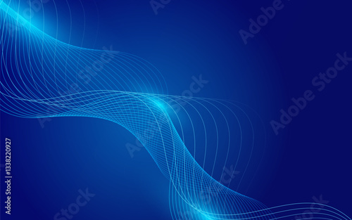 Abstract Wave, Line Particle Technology Background.Trendy.Bright light,abstract background.Vector illustration
