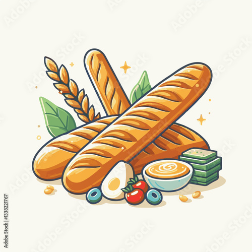 baguette, food, bread, bakery, breakfast, bun, meal, fresh, french, pastry, loaf, healthy, wheat, tasty, crust, flour, nutrition, bake, isolated, brown, background, traditional, delicious, organic, na