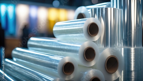 Rolls of polyethylene film made from plastic