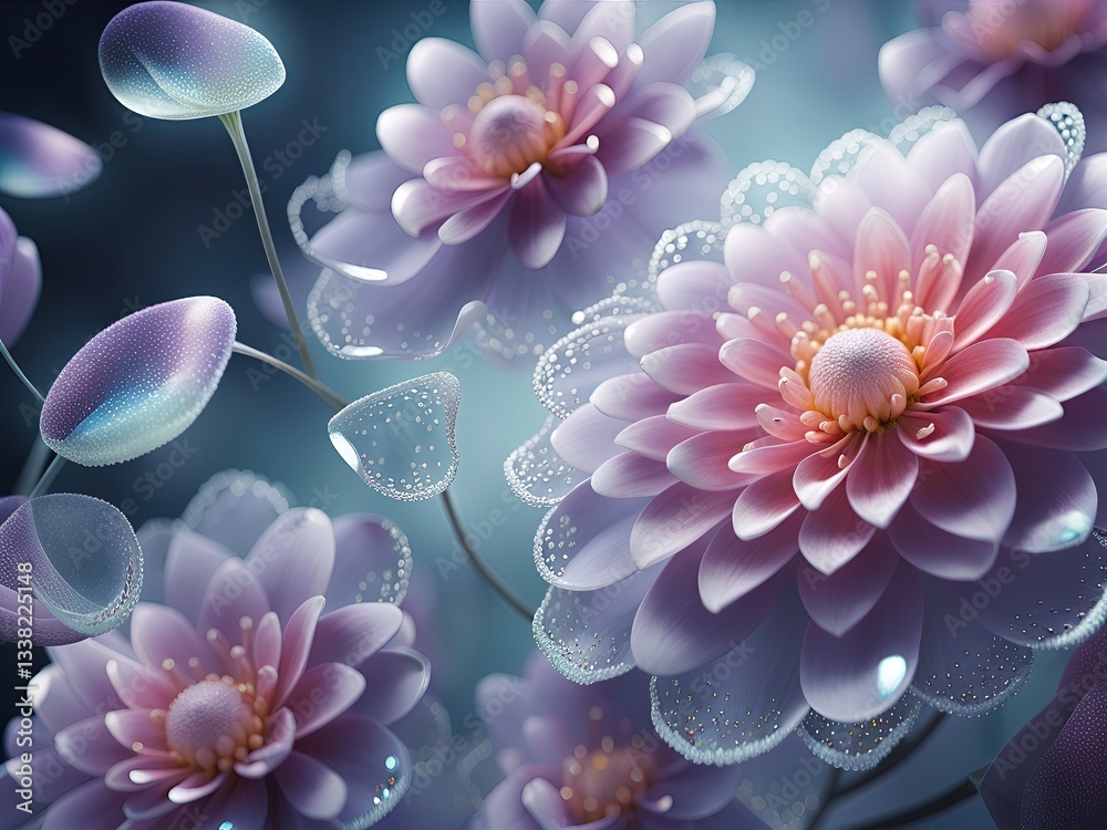 the image of a painting of white flowers with a blue background the image of a painting of white flowers with a blue background